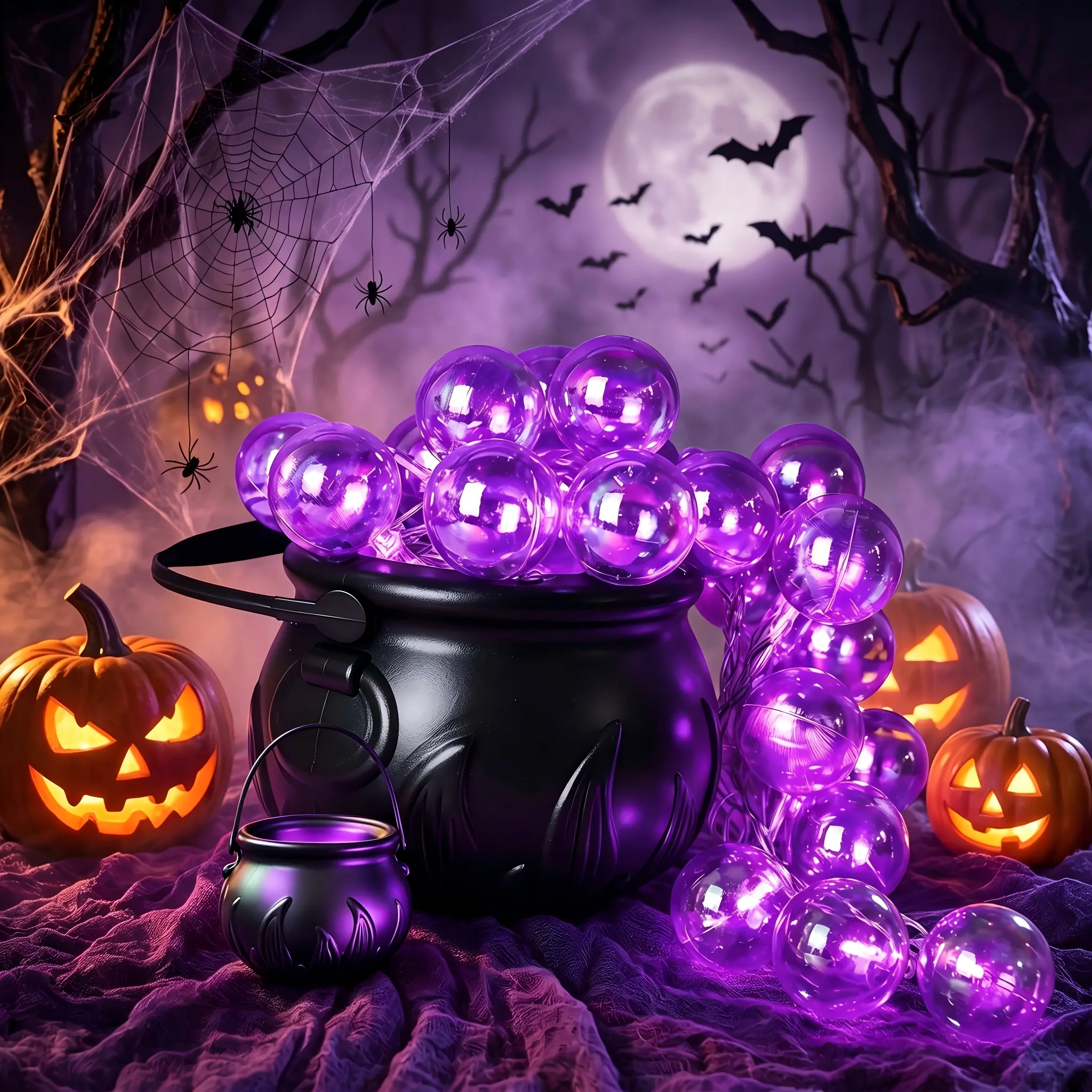 Halloween Witch Cauldron Indoor Decoration - DIY Bubbling Cauldron Set, Black Plastic Bowl Magic Spell Party Decoration - Horror Vintage Decoration for Home Kitchen Room Parties, Witch Cauldron Halloween Decoration