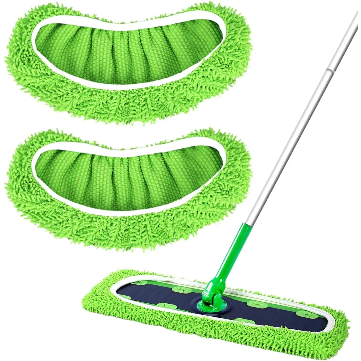 2 Pack  Microfiber Mop Pads Compatible with  XL Mop | XL Dry Sweeping Cloths & XL Wet Pads Refills for , X-Large Heavy Duty Mop Pads for Floor Mopping and Sweeping (No Mop)