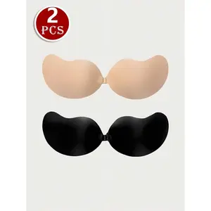 2pcs Women's Multicolor Mango Shaped Silicone Bra Breast Lift Pads Invisible Seamless Nipple Covers For Daily Wear Gather Small Breasts To Make Them Appear Larger