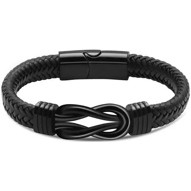 Urn Bracelet for Ashes for Women Men Infinity Knot Cremation  Leather Cuff Bangle Memorial Ashes Bracelet