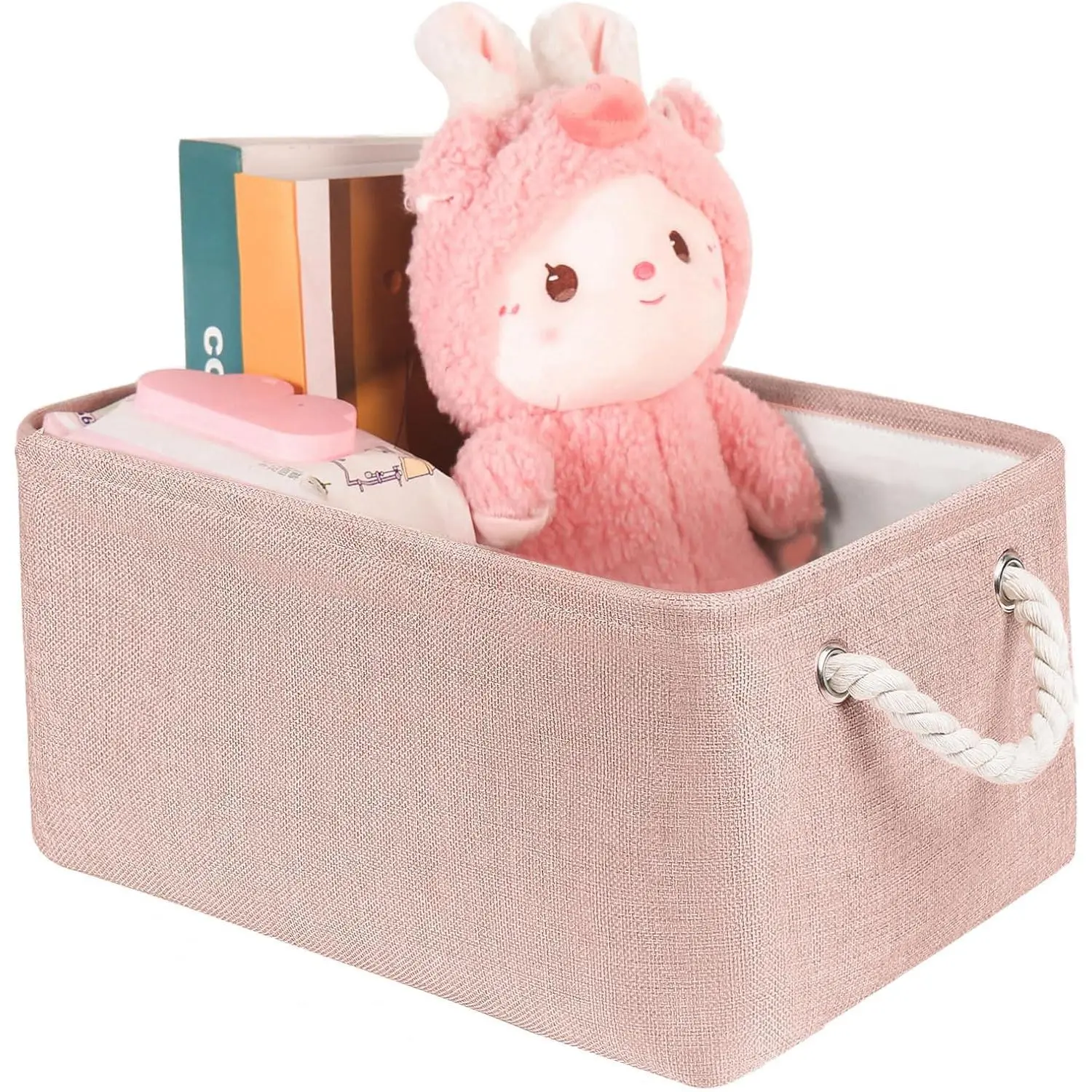 Storage Bins with Sturdy  Handles(1 Pack), Fabric Storage Baskets for Organizing use for Office & , Book, Clothes, Toys, Closet Boxes (Small, , 12.2x8.3x6.3 inches)