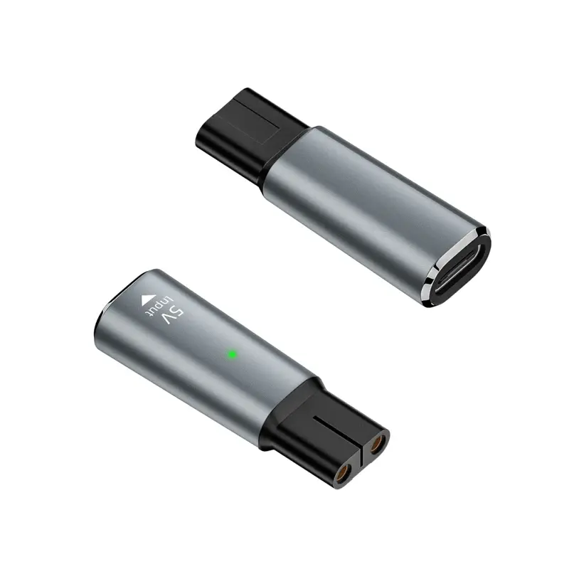 Adapter for USB Type C PD to DC 5V Power Shaver, Featuring Type C to 2 Pin Plug Connectors, Allowing Type C Female to 2 Pin Female Conversions for Fast Charging of Electric Razors And Hair Clippers
