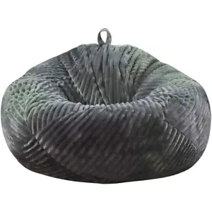 Bean Bag Cover No Filling Soft Plush Toy Storage Chair Cover for Kids Bedroom Playroom Dark Grey Medium