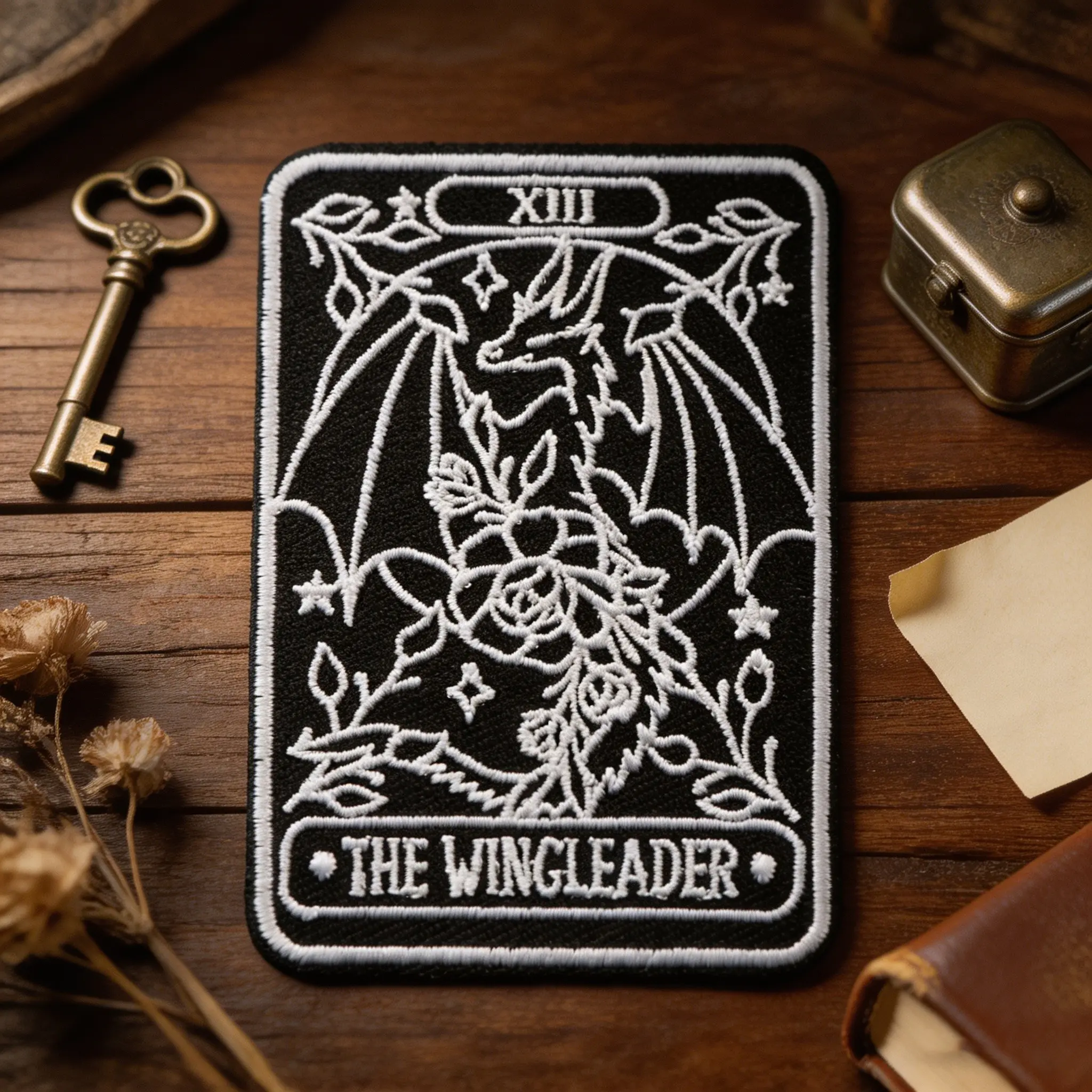 The Wingleader Dragon Embroidery Patch, Embroidered Patches, Adhesive Iron-On, Suitable for Clothes, Jackets, Hats, Accessories, 1 Piece