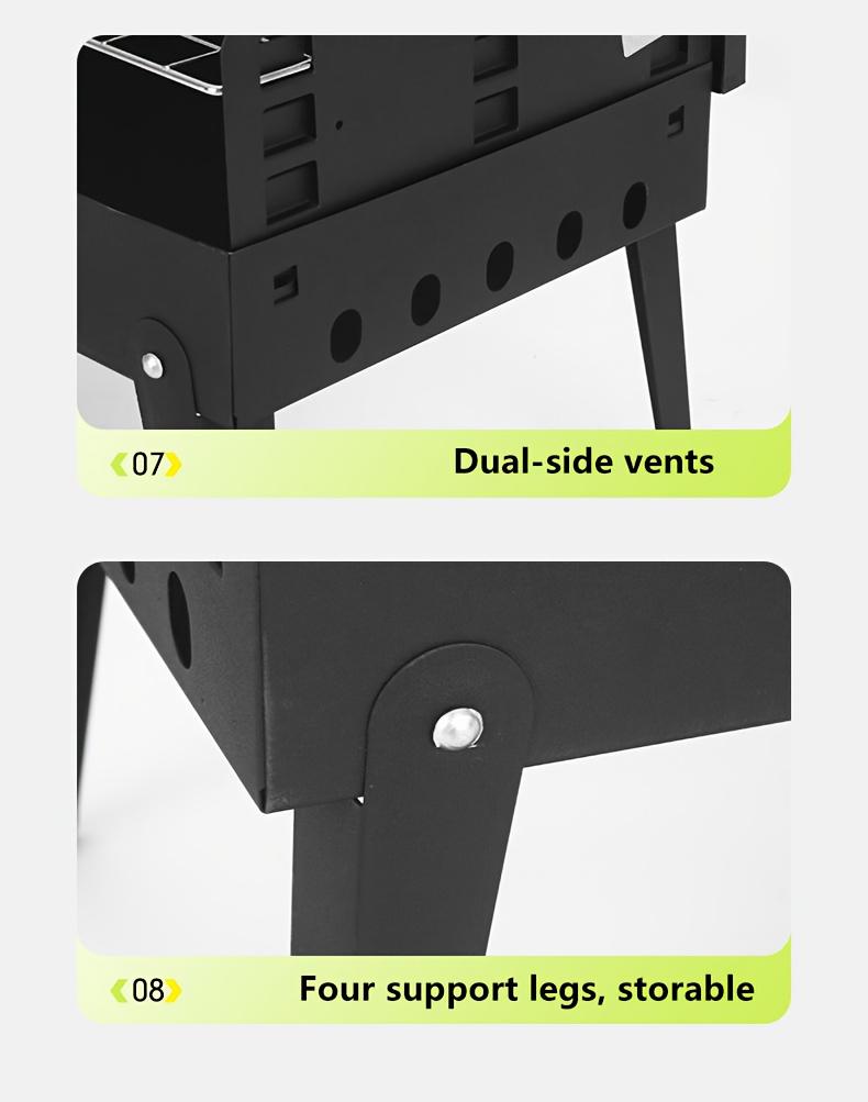 Portable Foldable Outdoor BBQ Grill with Windshield Lightweight Cast Iron for Indoor & Outdoor Use No Assembly Required Charcoal Wood Compatible Durable for Picnics Camping Backyard Cooking Travel wade ostove Portable Foldable Outdoor BBQ Grill with Windshield Lightweight Cast Iron for Indoor & Outdoor Use No Assembly Required Charcoal Wood Compatible Durable for Picnics Camping Backyard Cooking Travel wade ostove