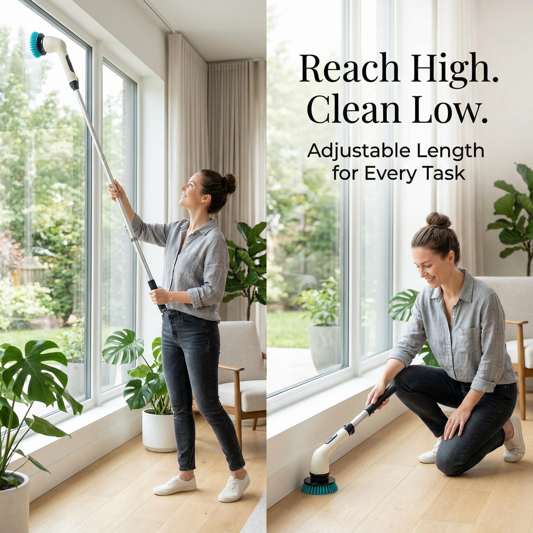 Pro-Series 9-in-1 Electric Spin Scrubber| Ultimate Power Scrubber for Deep Cleaning| IPX7 Waterproof & Cordless| 9 Interchangeable Heads| For Bathroom, Kitchen, Floor & Car