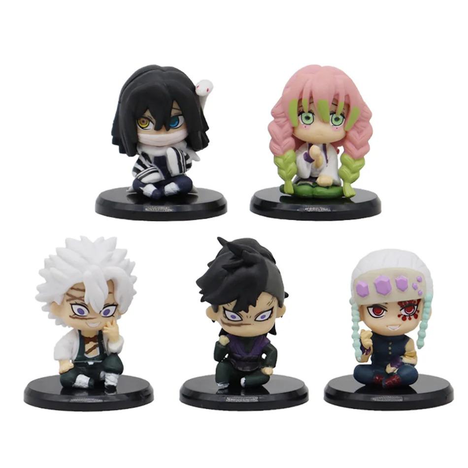 HOT Anime Q Version Demon Slayer Sitting Ghost Doll Tanjiro Nidouzi Inosuke Zenizu Figure Action Figure Movie Model Toys Doll