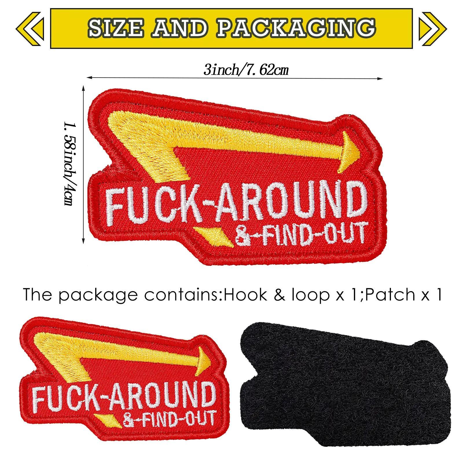 Embroidered Patch with Hook & Loop Backing, Funny Letter Pattern Patch for Personalizing Backpacks, Vests, Jackets, Jeans, Hats, Helmets, Funny Letter Appliques