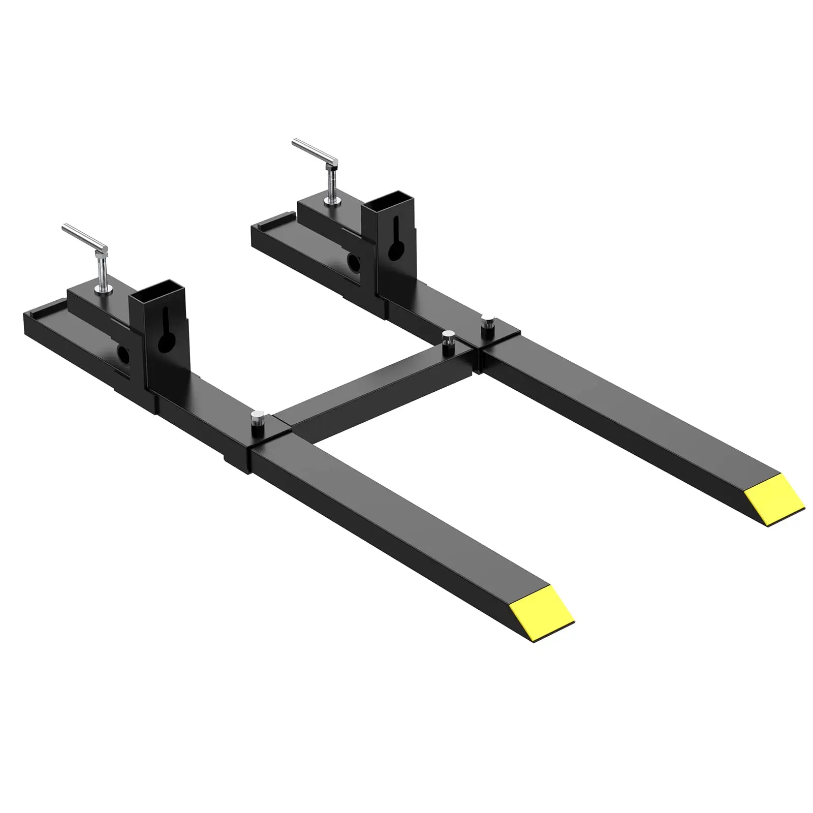 GARVEE 43" Clamp On Pallet Forks, 1500 Lbs Heavy Duty Tractor Bucket Forks with Adjustable Stabilizer Bar, Quick Install Loader Fork Attachment for Tractor, Skid Steer, Farm & Construction