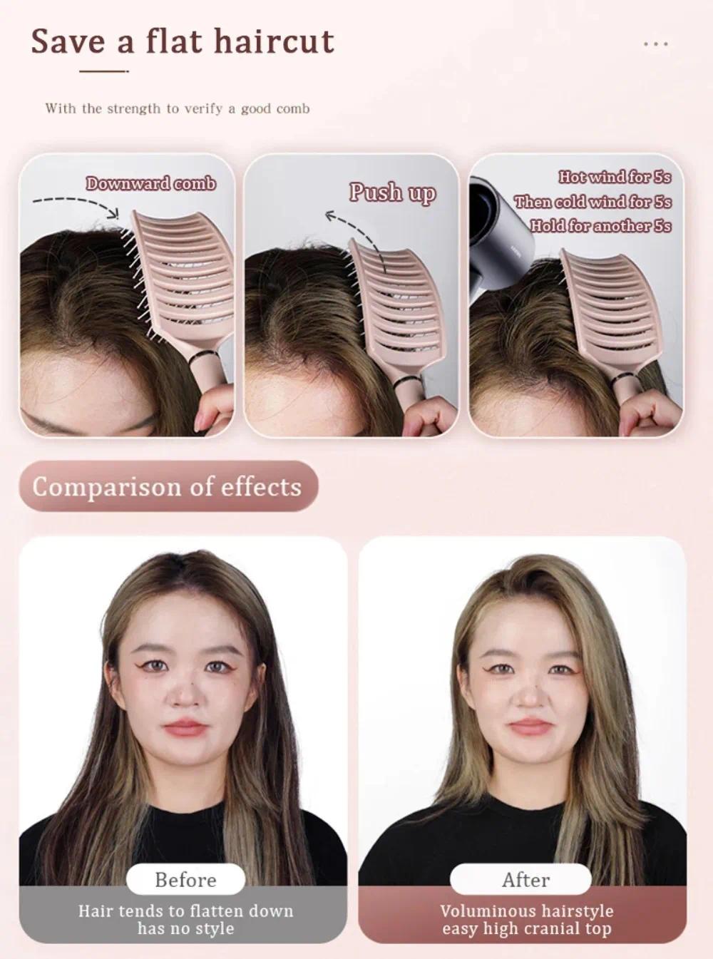 Anti-Hair Loss Air Cushion Massage Hair Brush - Fluffy Hair Styling Tool For All Hair Types Long Thick Thin Curly Natural