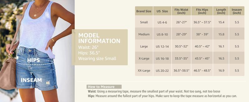 luvamia Denim Shorts Women's Casual Ripped Denim Shorts High Rise Distressed Rolled Hem Jeans Shorts Bottom Pants