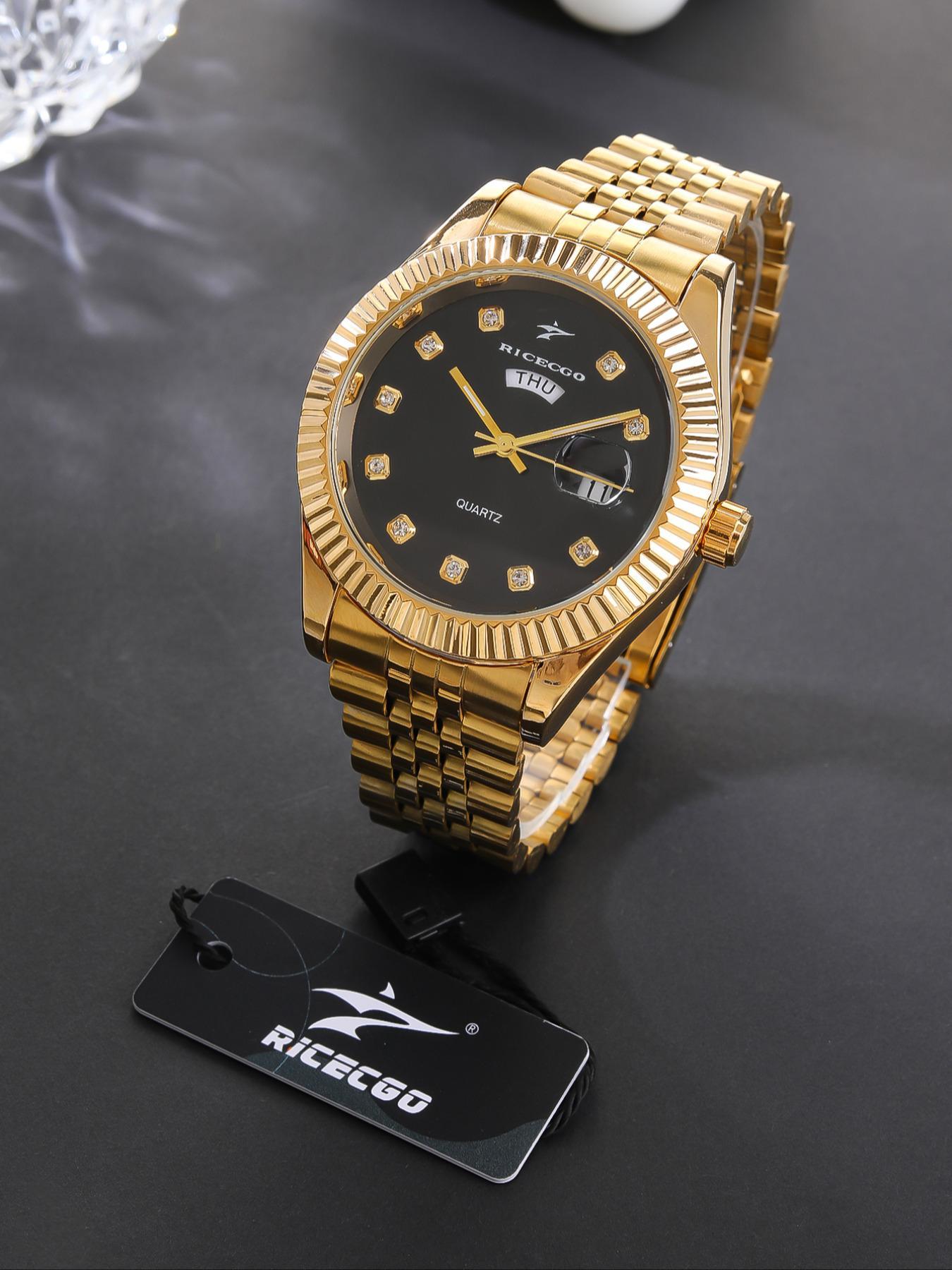 Men's Business Round Dial Analog Quartz Watch, Fashionable Watch for Party, Daily Clothing Decor, Trendy All-match & Exquisite Watch for Birthday Gift with Box, Quartz Wristwatch