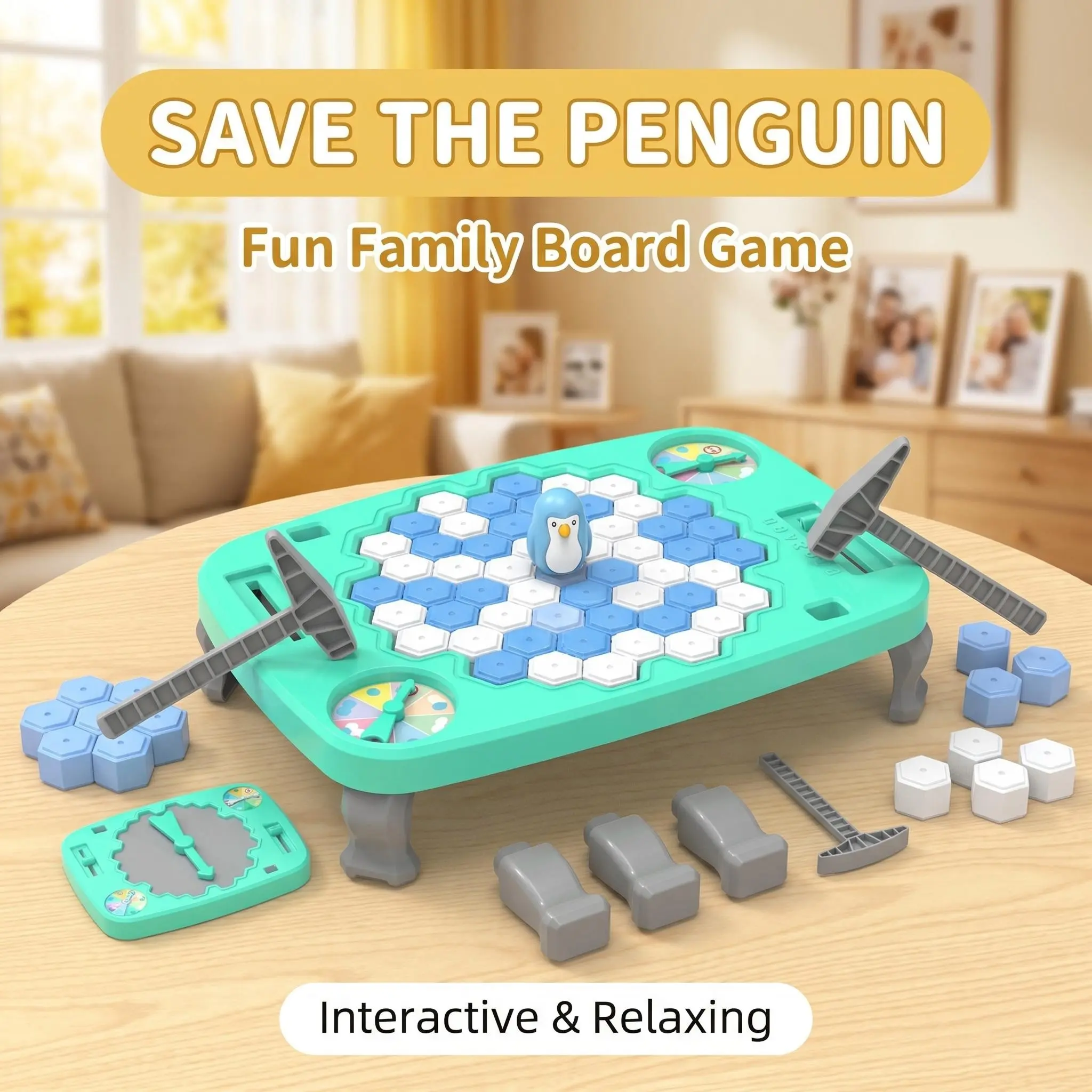 Save Penguin Ice Breaking Table Game, 1 Set Ice Breaking Board Game, Novelty Game Interactive Toy, Party Table Game, Family Fun Game, Family Board Games, Kid Board Games
