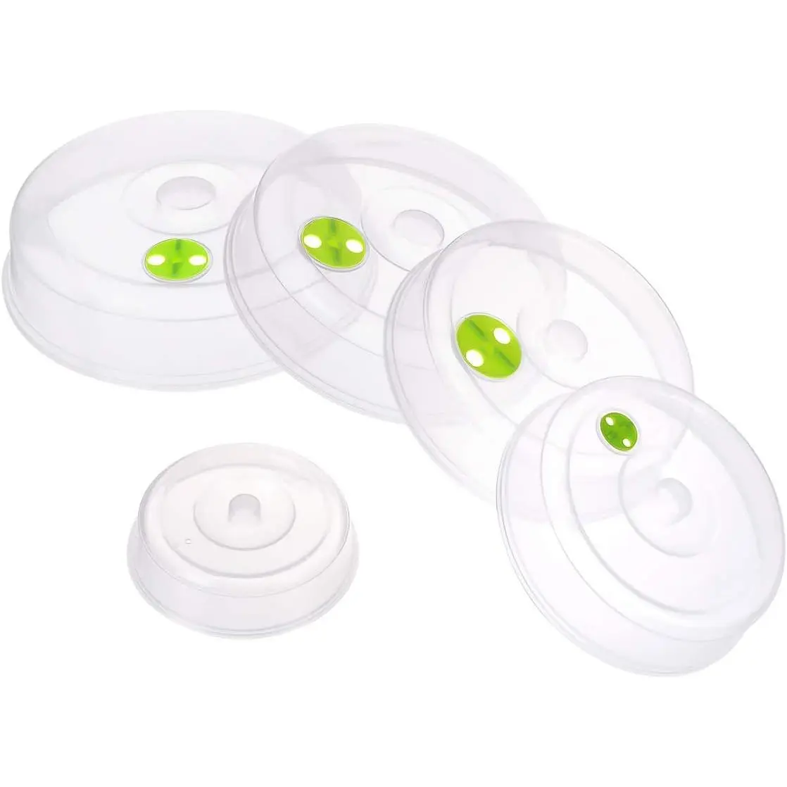 Set of 5 Microwave Plate Covers with Adjustable Steam Vents; Microwave Splatter Covers -  Sizes for Large & Small  Plates Bowls