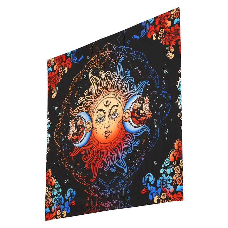 VEVOR Sun and Moon Tapestry, Psychedelic Mystic Floral Aesthetic Wall Tapestry, Vintage Wall Blanket for Home Decoration, Suitable for Bedroom, Living Room, Dorm (50.39 x 57.87 inches)
