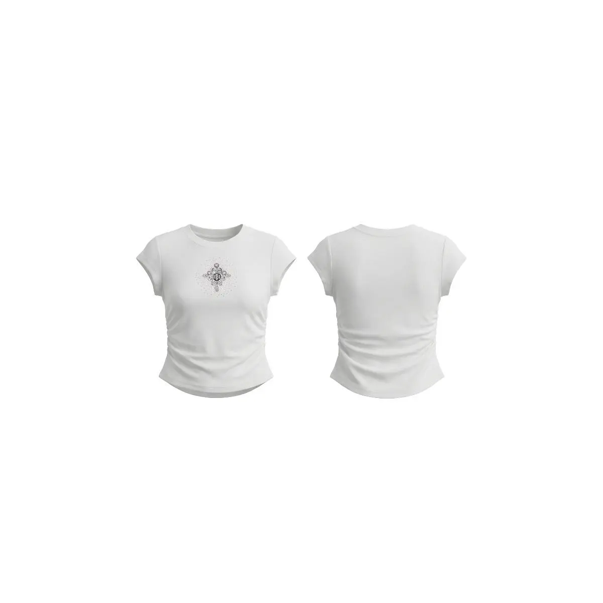 TCH2026 spring new slim fit and slimming design sense short style spicy girl shoulder short sleeved T-shirt for women
