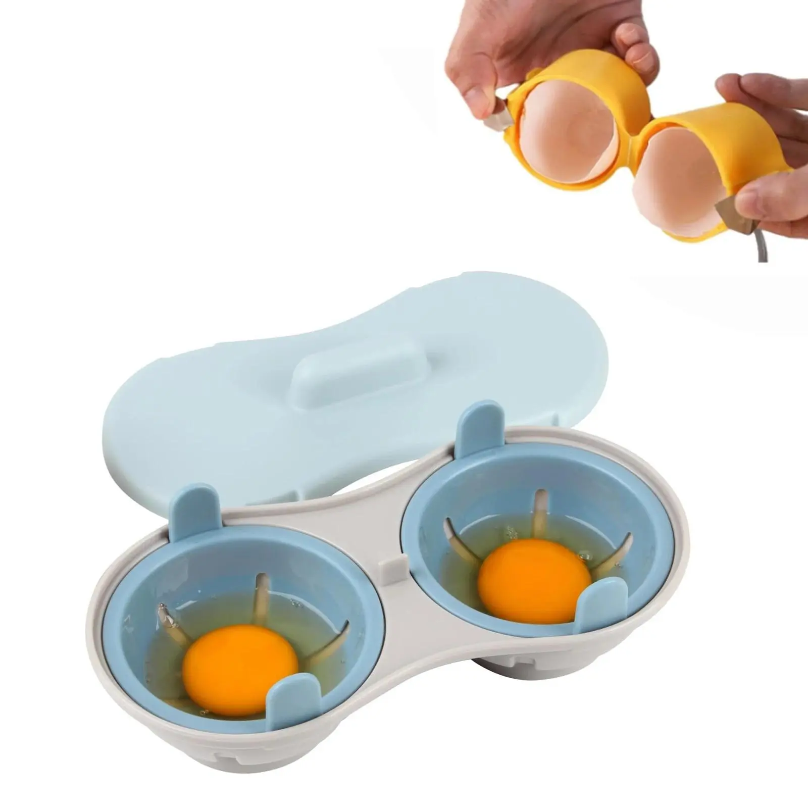 Egg Poacher with Egg Shell Opener Microwave Poached Egg Maker Dishwasher Safe BPA Free Egg Cooker Poached Egg Steamer