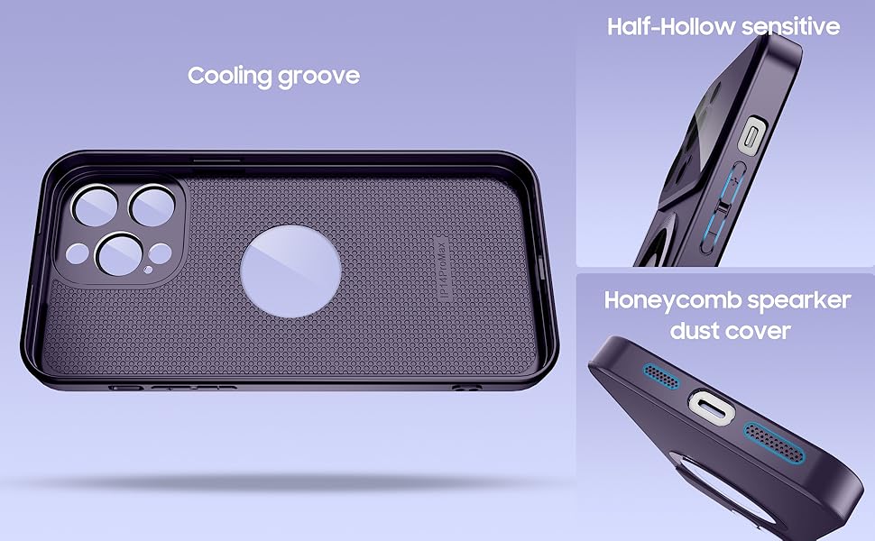 Magnetic for iPhone 17 Pro Max Cases 16 15 14 13 12Pro Max Plus, Compatible with MagSafe, Built-in Camera Lens Protector, Logo View, Military Grade Drop Proof Phone Case Cover case, Purple