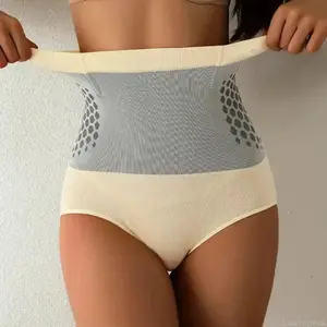Ladies High Waist Seamless Spandex Shapewear Panties, Nylon Cotton Thermal Fabric, Abdomen And Hip Compression Support, Smooth Stretch Sexy Underwear For Daily & Winter Wear