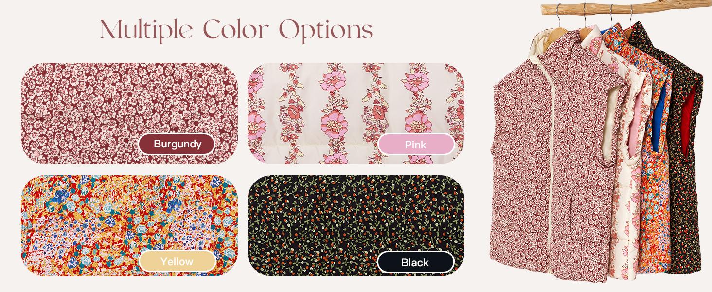 Imily Bela Womens Floral Oversized Puffer Vest Cap Sleeve Winter Warm Puffy lightweight Jackets Coat