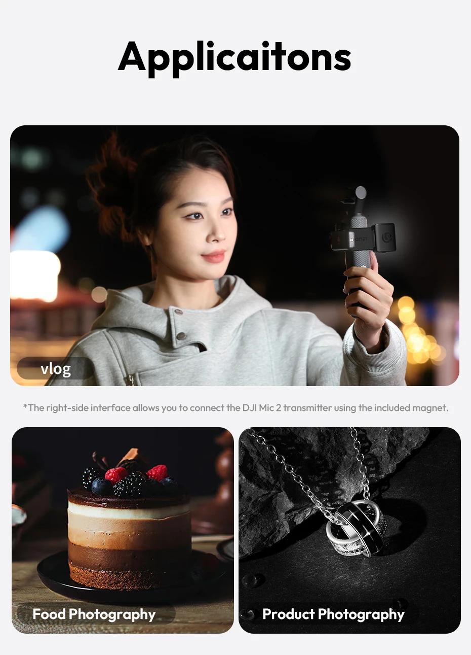 Ulanzi LM001 Pocket 3/Xtra Muse Mini Light 3-Level Soft Light LED Video Light for DJI OSMO Pocket 3/Xtra Muse for Photography Livestreaming Vlog