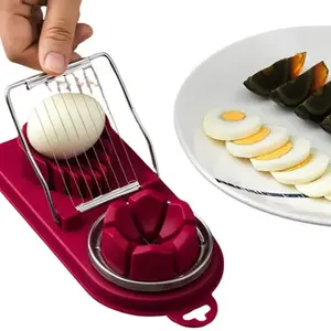 Home Use Stainless Steel Two-In-One Egg Slicer, Slice Eggs or Peel Shells, Ideal for Salted Eggs, Easy-To-Use Kitchen Tool