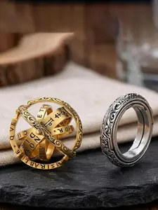 Astronomical Ball Ring, Rotatable and Foldable Stress Relief Toy, Anxiety Relief, Celestial Map Design, Meaningful Gift, Creative Jewelry