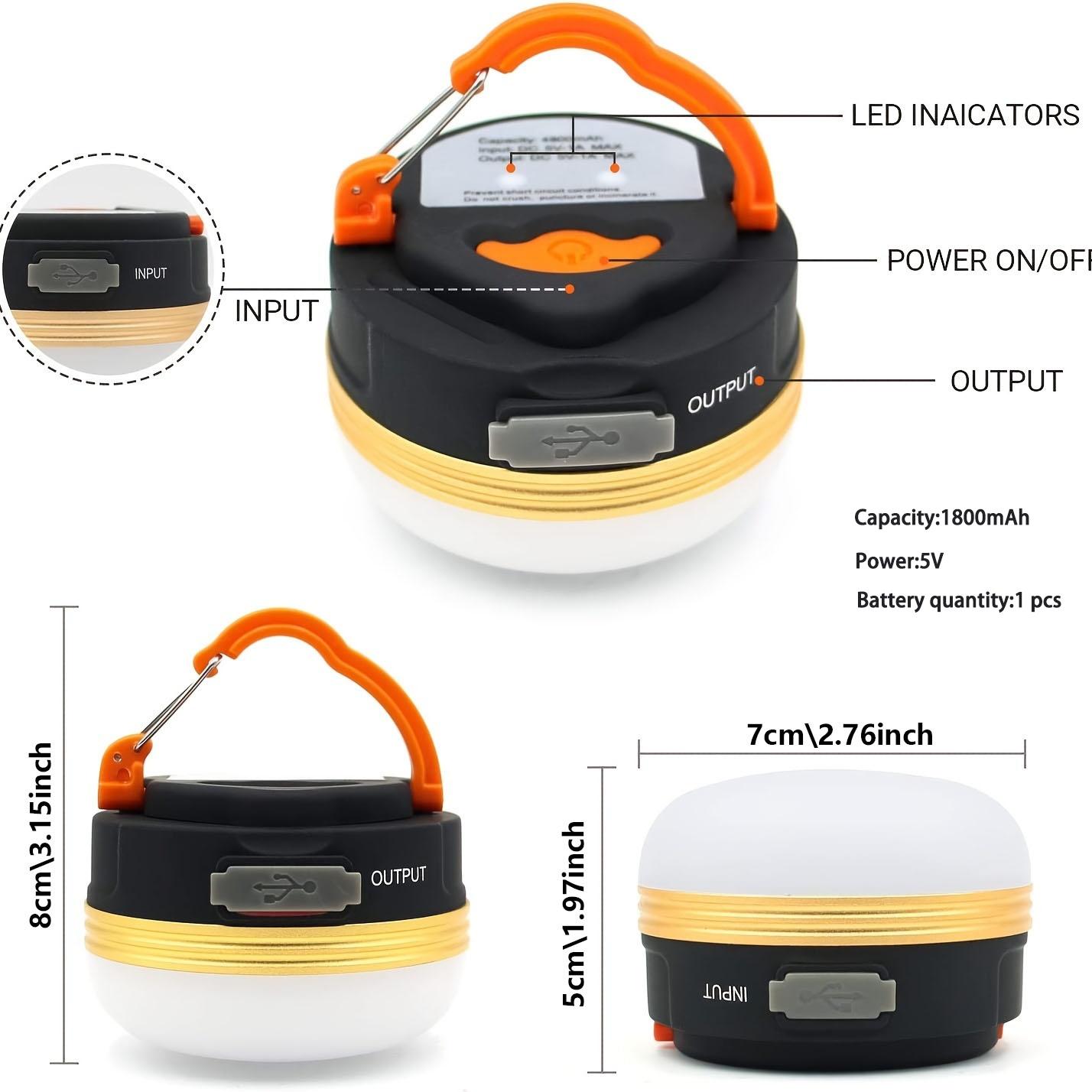 Portable Outdoor Waterproof 4 Mode Hanging Camping Light, USB Rechargeable LED Emergency Light, Portable Flashlights