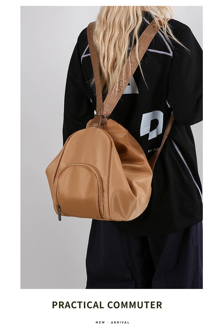 Nylon bucket bag, niche high-end large-capacity commuter tote bag, shoulder bag, multifunctional backpack