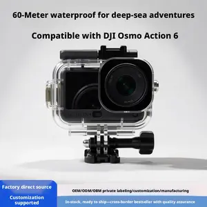 for Dji Action6/5pro/4 Waterproof Case, Cold Shoe Port Expansion, Dive Protection Shell, Outdoor Cycling Swimming Fitness Gear