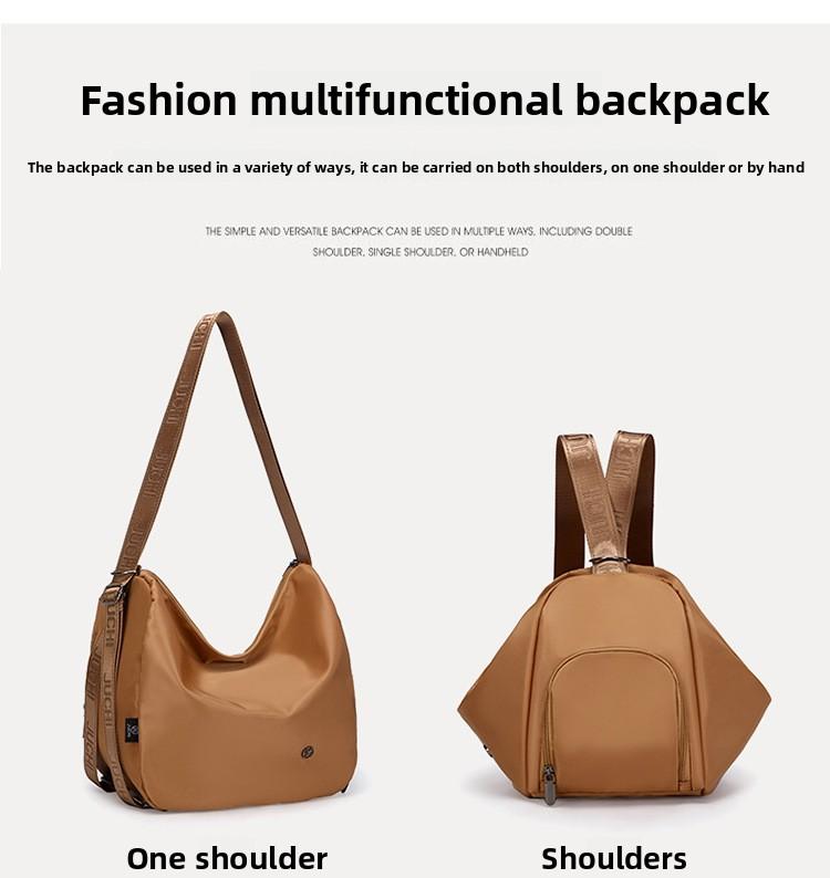 Nylon bucket bag, niche high-end large-capacity commuter tote bag, shoulder bag, multifunctional backpack