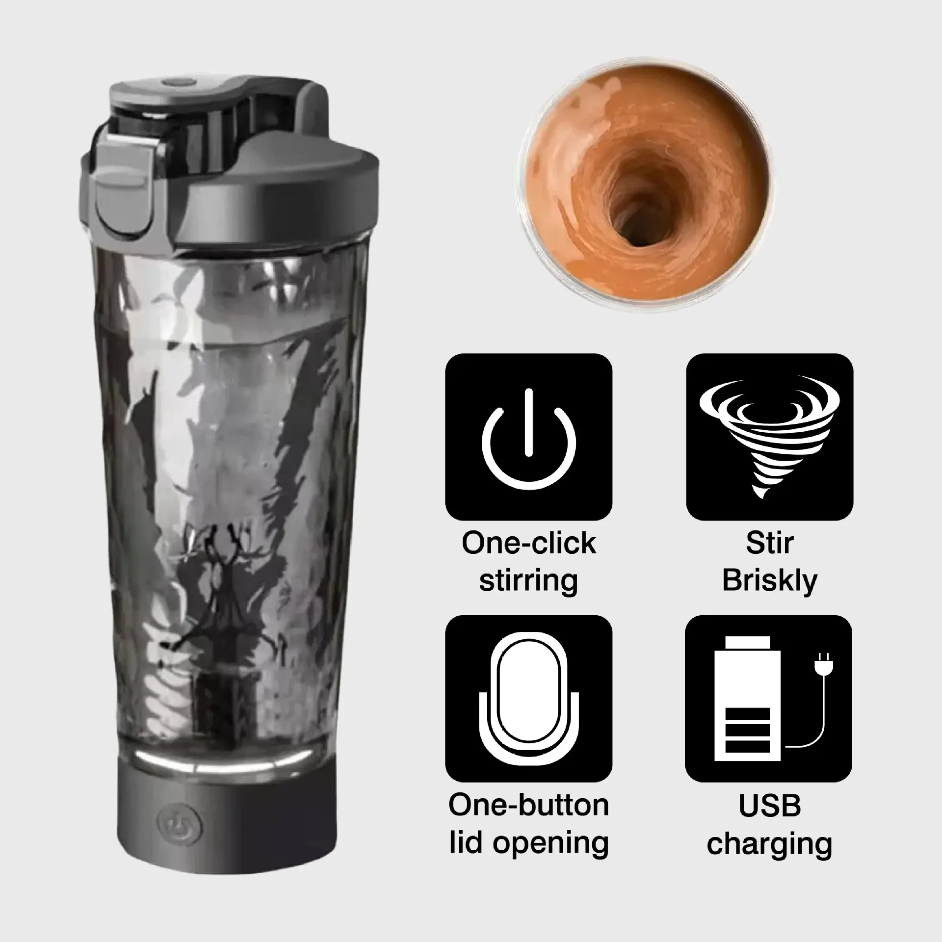 Electric Shaker Cup Food Grade Material Fitness Sports Mixing Cup