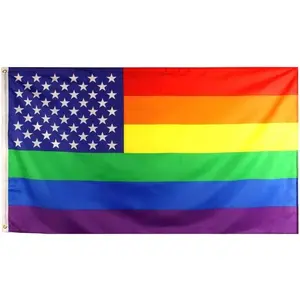 Flaglink American Gay Pride Flag 3x5Fts - USA Rainbow Banner