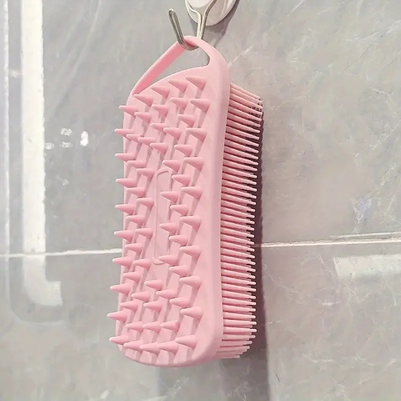 2-in-1 Silicone Shower Brush and Scalp Massager - Soft Double-sided Body Brush with Foamed Skin Cleansing Tools, No Scent, Battery-free, Ideal for Shampoo and Body Care, Shower Essentials | Ergonomics | Durable Shower Tools, Shower Brush