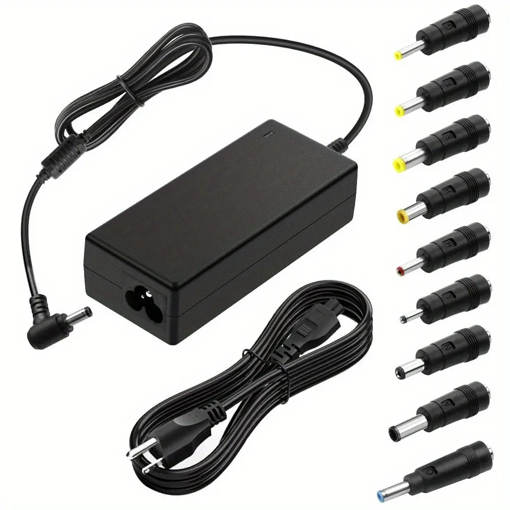 65W Power Supply for Laptops, 19V 3.42A Adapter, Suitable for Monitors, Includes 9 Connectors, Compatible with Multiple Devices Such As Laptops, Monitors, And Speakers
