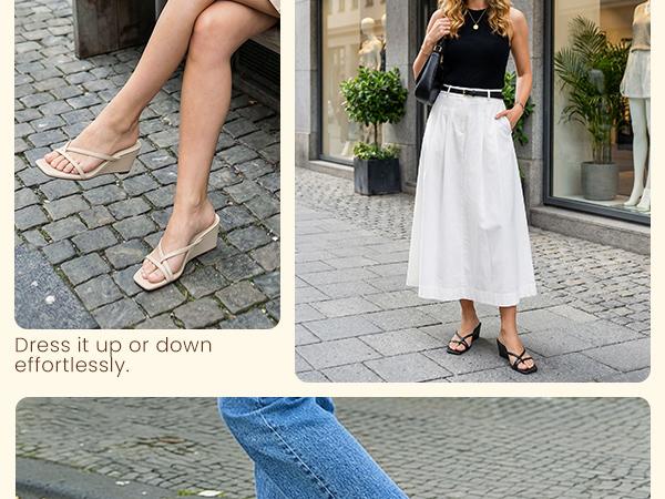 Athlefit Women's Dressy Summer Wedge Sandals Slip On Casual Strappy Thong Slides Cute Square Open Toe Flip Flop Heels Athlefit Women's Dressy Summer Wedge Sandals Slip On Casual Strappy Thong Slides Cute Square Open Toe Flip Flop Heels