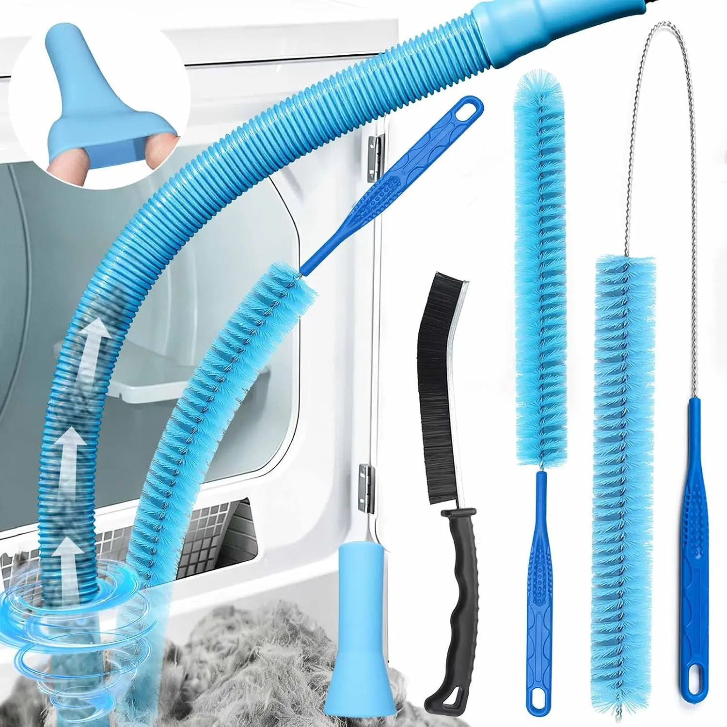 Dryer Vent Cleaner Kit, Vacuum Hose & Brush for Vacuum Hose Attachment | Professional Dryer Vent Cleaning Tool, Lint  Duct Cleaning, Remover Brush for Dryer Duct and  Maintenance