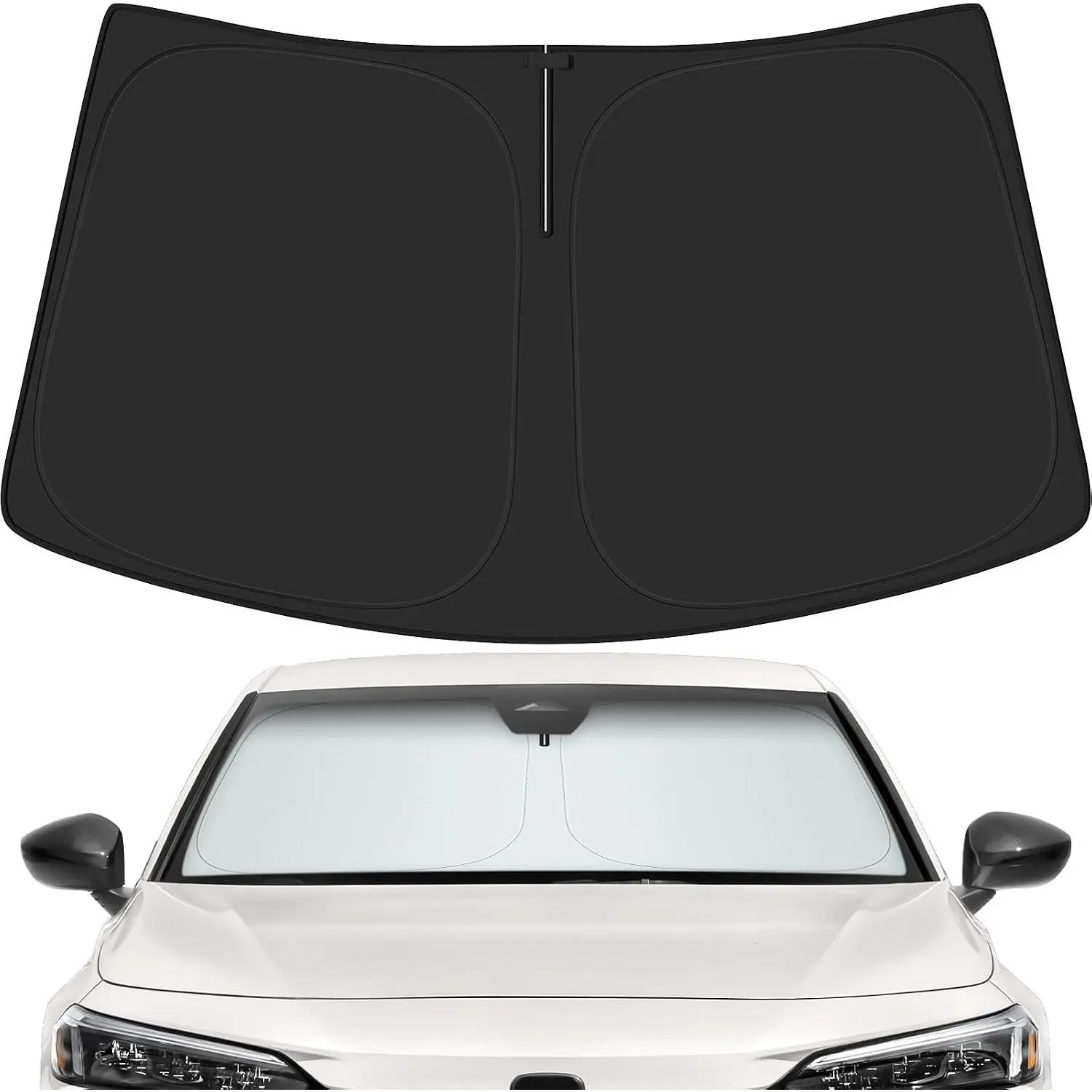 Car Windshield Sun Shade for Honda 2022-2025 2026 Civic Accessories (OEM Design) Reflective Foldable Heat Insulation Sunshade for Ultimate ProtectionGift