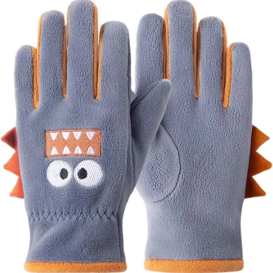 Boys Girls Thermal Polar Fleece Winter Gloves, Full Finger Warm Mittens, Ideal for Ski Camping, Daily Outdoor Play, Kids' Cold Weather Gear