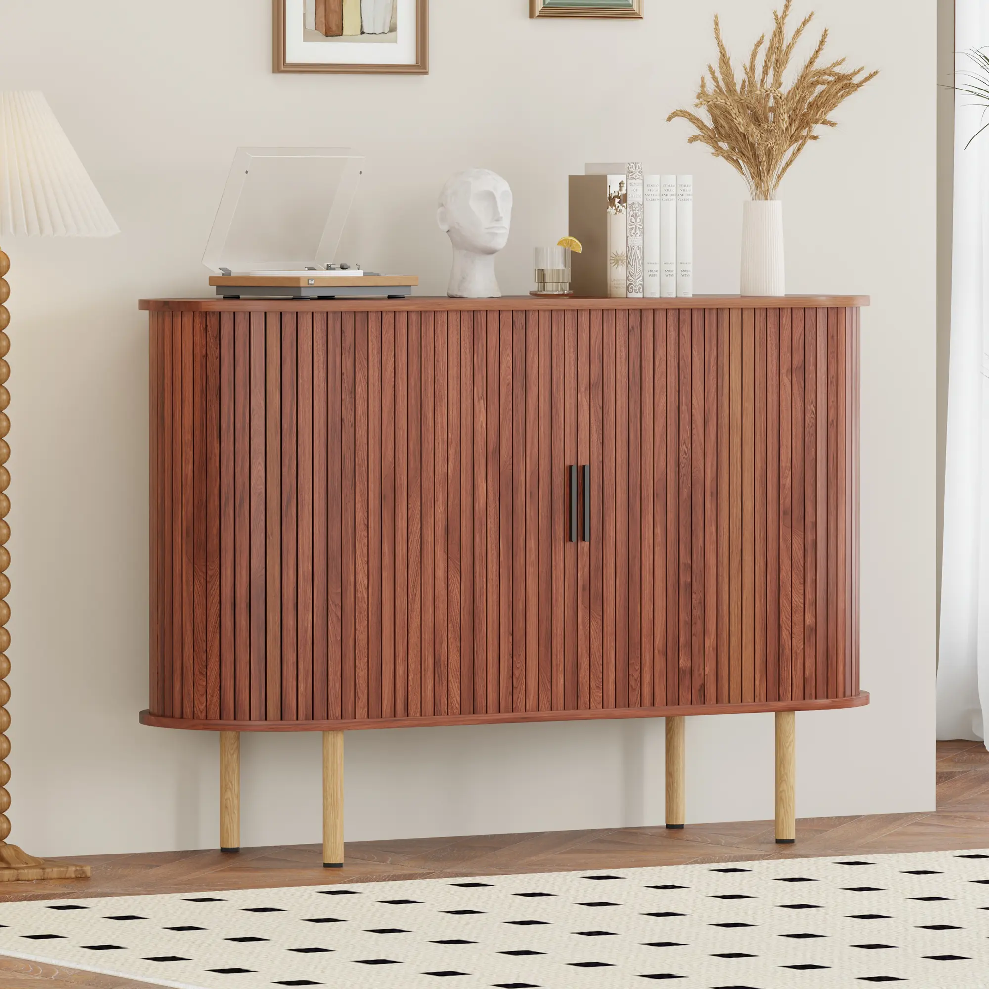 Sideboard Buffet Cabinet with Storage, 47” Mid Century Modern Accent Cabinet, for Kitchen, Living Room, Entryway