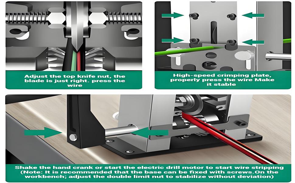 Upgrade double springs Manual Wire Stripping Machine Drill-Powered Copper Wire Stripper Tool for0.04"-1" Scrap Copper Portable Wire Stripping Machine for DIY and Recycling