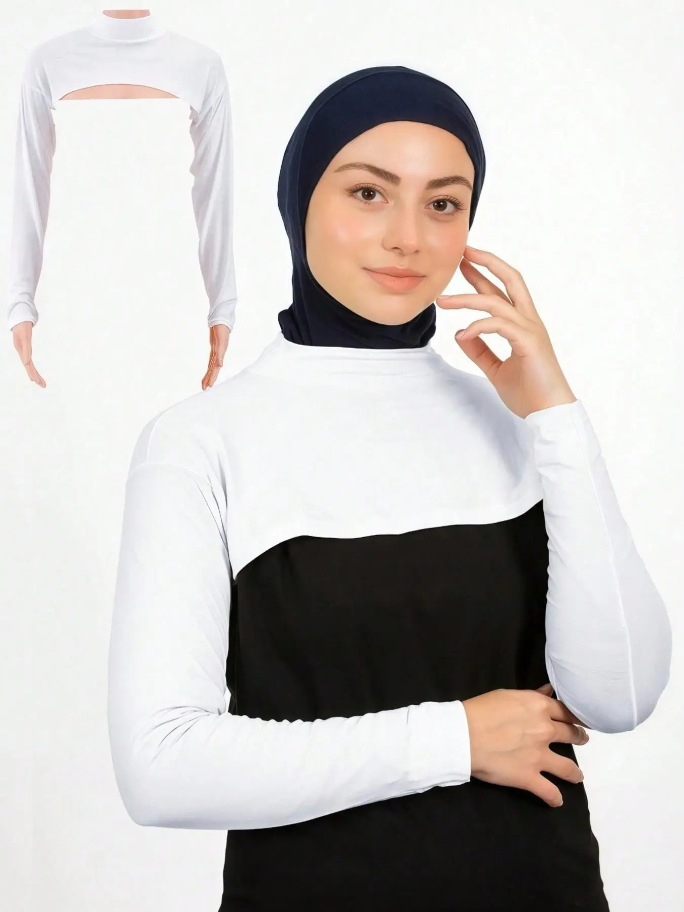 Friendly Women Modest Layering Arm Cover Shrug Top, Lightweight & Breathable, Ideal for Muslim Arab Women Hijab/dress/abaya, Spring/summer
