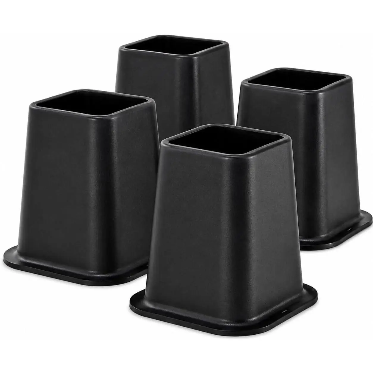 Furniture 6-inch Bed Risers - Set of 4 Black Duty Stackable Furniture Risers for Bed, Desk, Sofa, Couch