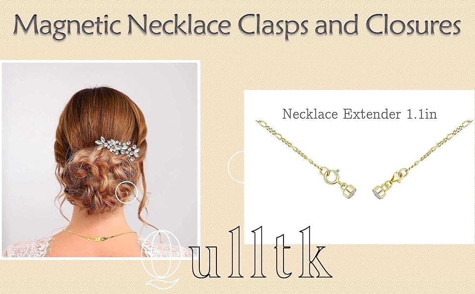 Magnetic Necklace Clasp with Lobster Clasp 18K Gold and Silver Magnetic Jewelry Clasps for Necklaces Extender Bracelet Clasps and Closures