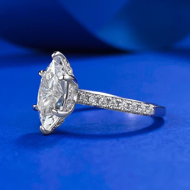 S925 Sterling Silver Marquise Cut Horse Eye Ring 6*12mm 8A Cubic Zirconia Ring fashion jewelry accessory woman girl promise ring-108(20%)