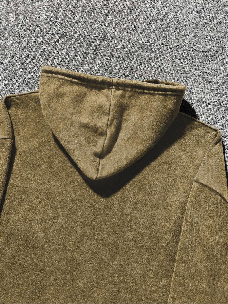 Men's Fashion Hooded Sweatshirt, Y2K Street Style Graphic Print, Casual Fitted Cotton Pullover for Fall & Winter Seasons