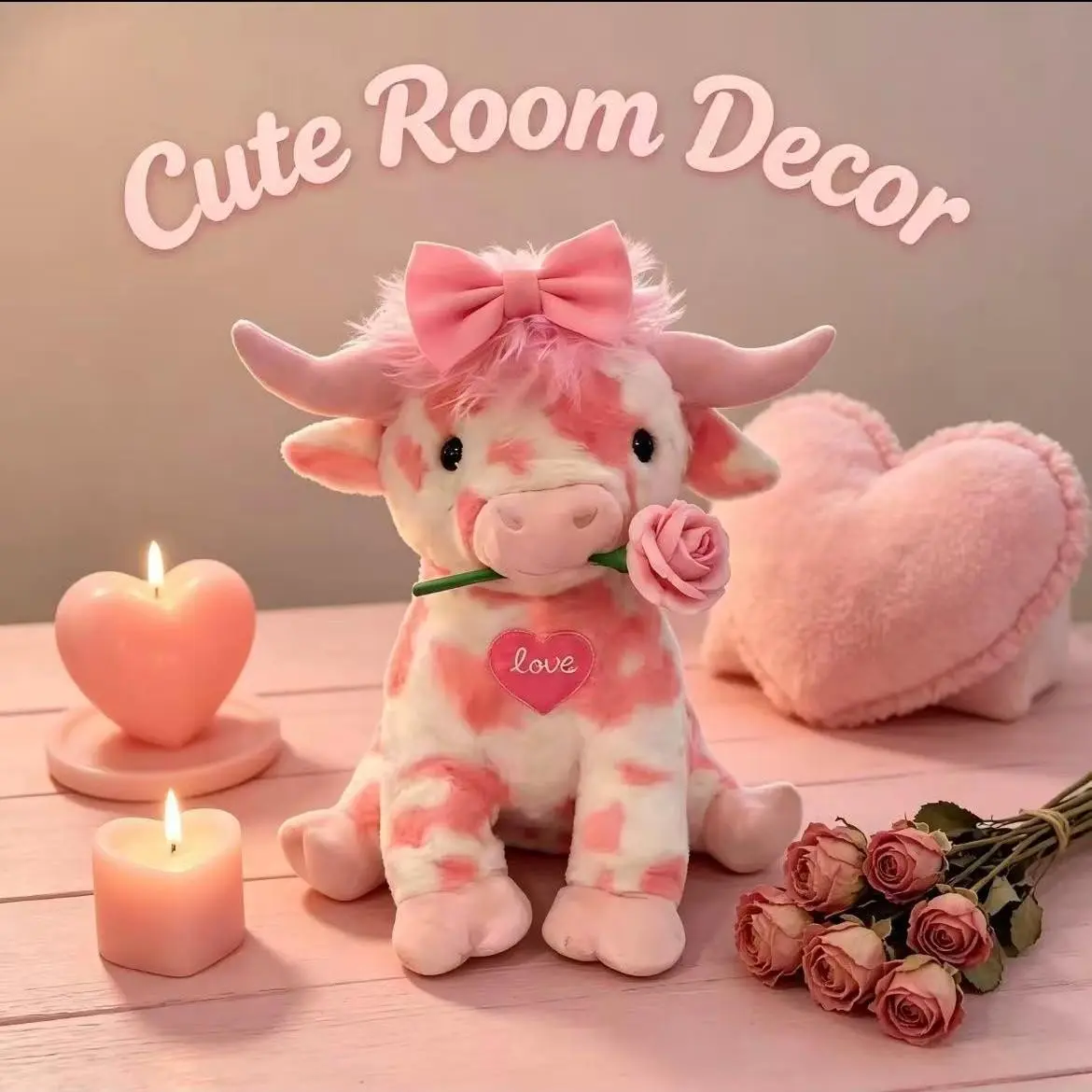 Cute Plush Toy Cow, Soft and Comfortable Plush Animal Doll, Perfect Holiday Gift, Ideal for Kids, Cozy and Adorable Companion