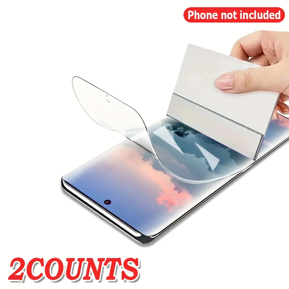 2Pcs HD Transparent Hydrogel Screen Protector Compatible with Samsung Galaxy S23/S23+/S23 Ultra, Ultra Thin & Responsive Touch, Self-Heals Minor Scratches, Full Screen Edge Coverage
