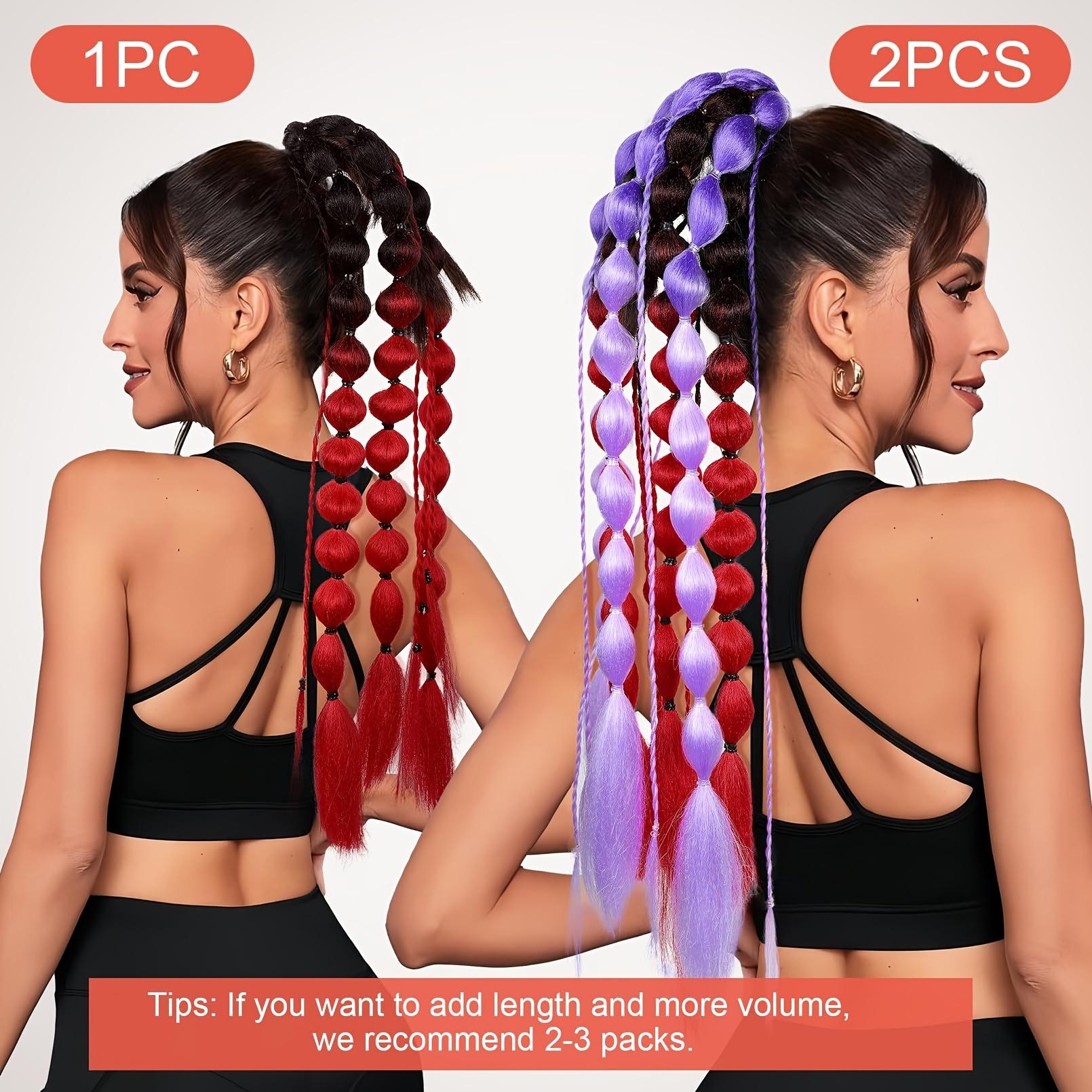 1PCS Y2K Fashion Bubble Braid Synthetic Ponytail Extension - Elastic Hair Accessory, various styles suitable for women, suitable for all occasions, Carnival/Mardi Gras/Masquerade