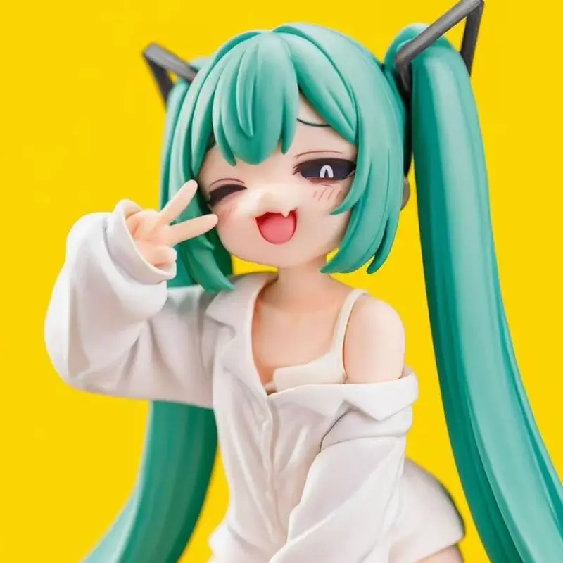 New Cat Ear Miku Short Sleeve Figure, Anime Model, Beautiful Girl Desktop Decor, Gift Idea, Computer Case Decoration, Cat Girl Statue